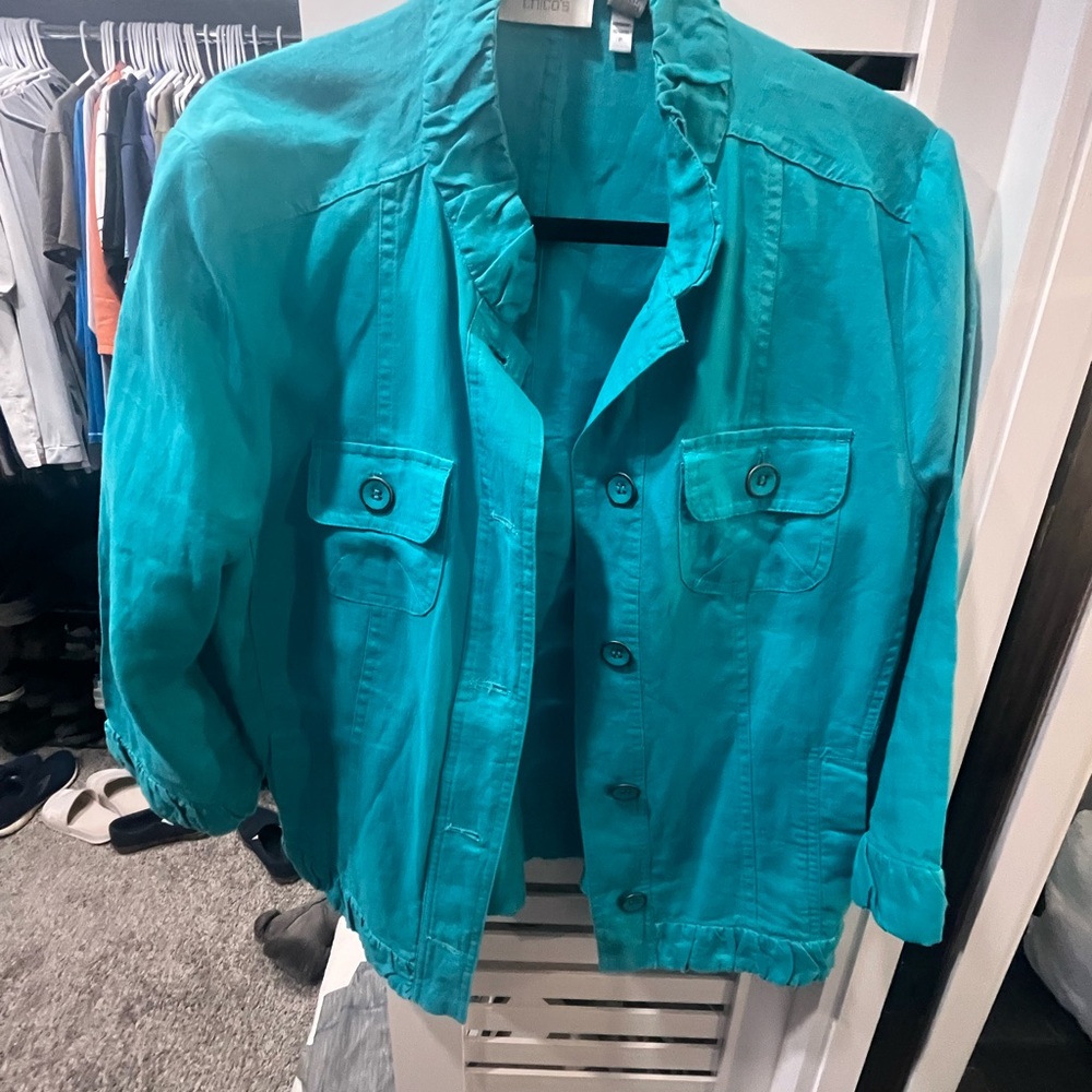 Chico's Vibrant Blue Utility Jacket